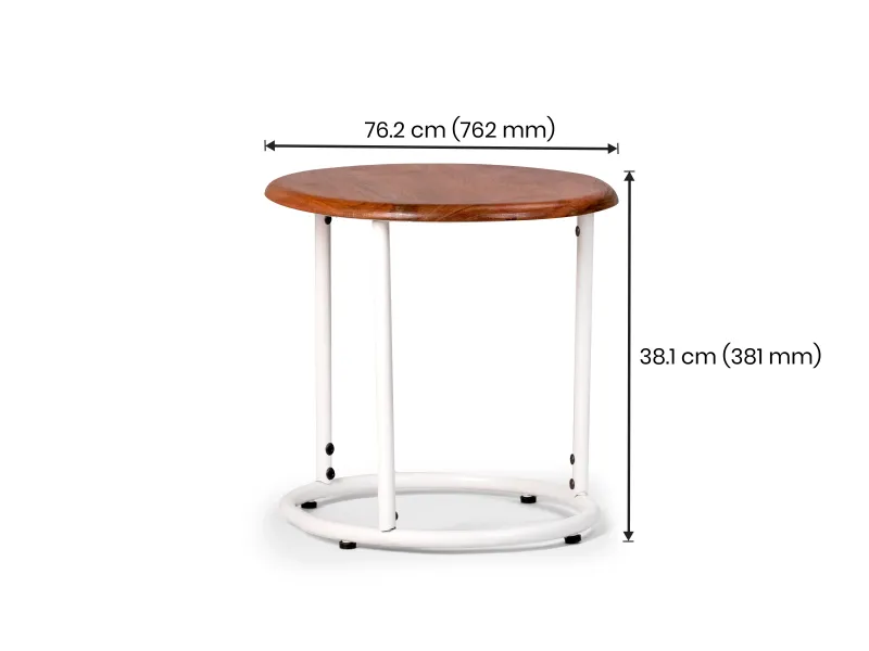 Clara Side Table with Metal Frame and Wooden Top